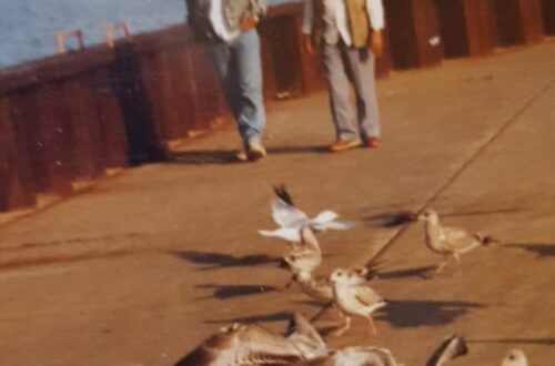 A walk with my Dad on lake Superior shore. I dont remember much of the conversation; but I vividly remember our silence ,! RIP